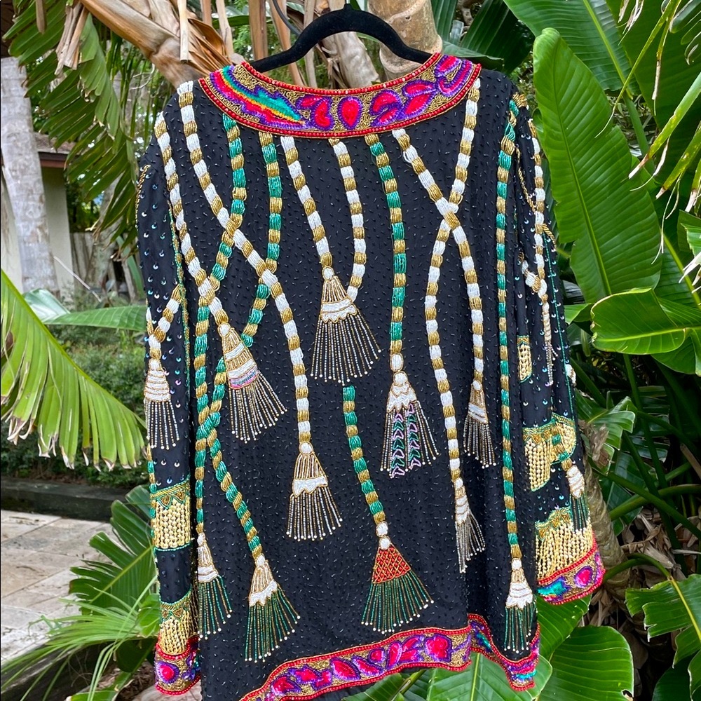 Scala beaded fabulous tassel silk jacket - Picture 9 of 14